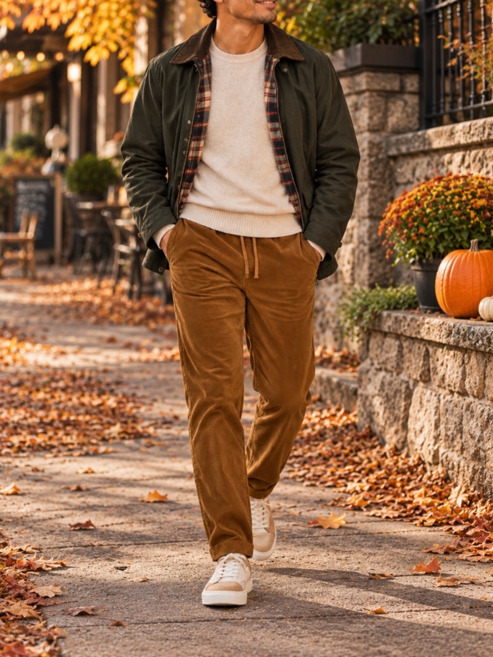 NWT Sonoma Corduroy Pull-On Pants Men's L Brown